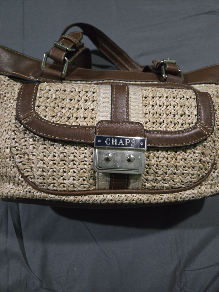 Chaps Straw & Leather Handbag - photo 4