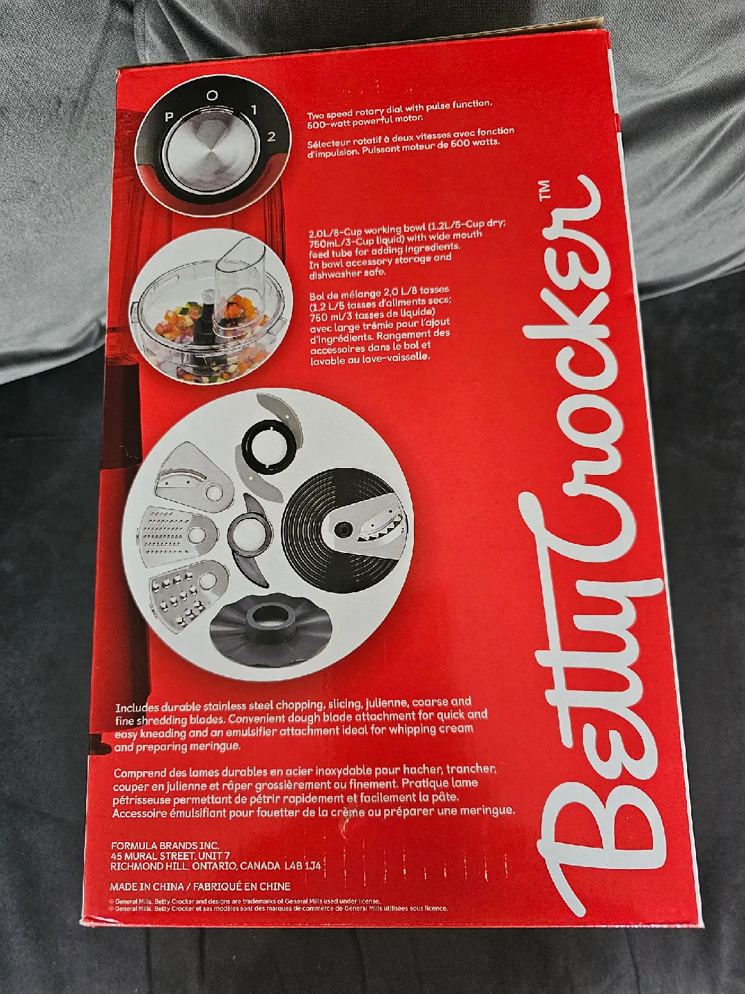 Betty Crocker 8-Cup/2.0 L Food Processor, 500 Watts FAST PICK-UP image indicator(4)