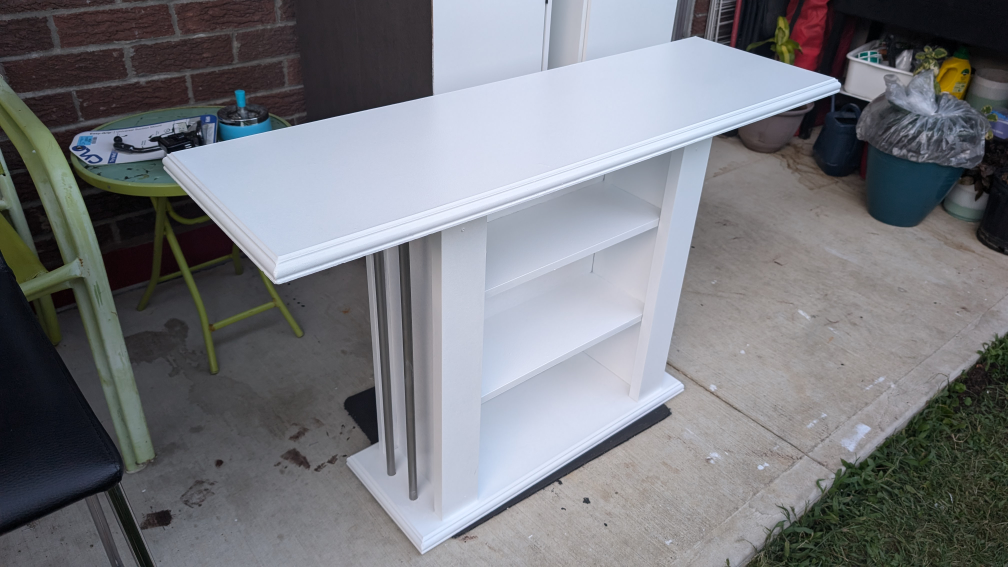 White Bar Table with Shelves can be Tv stand - photo 2