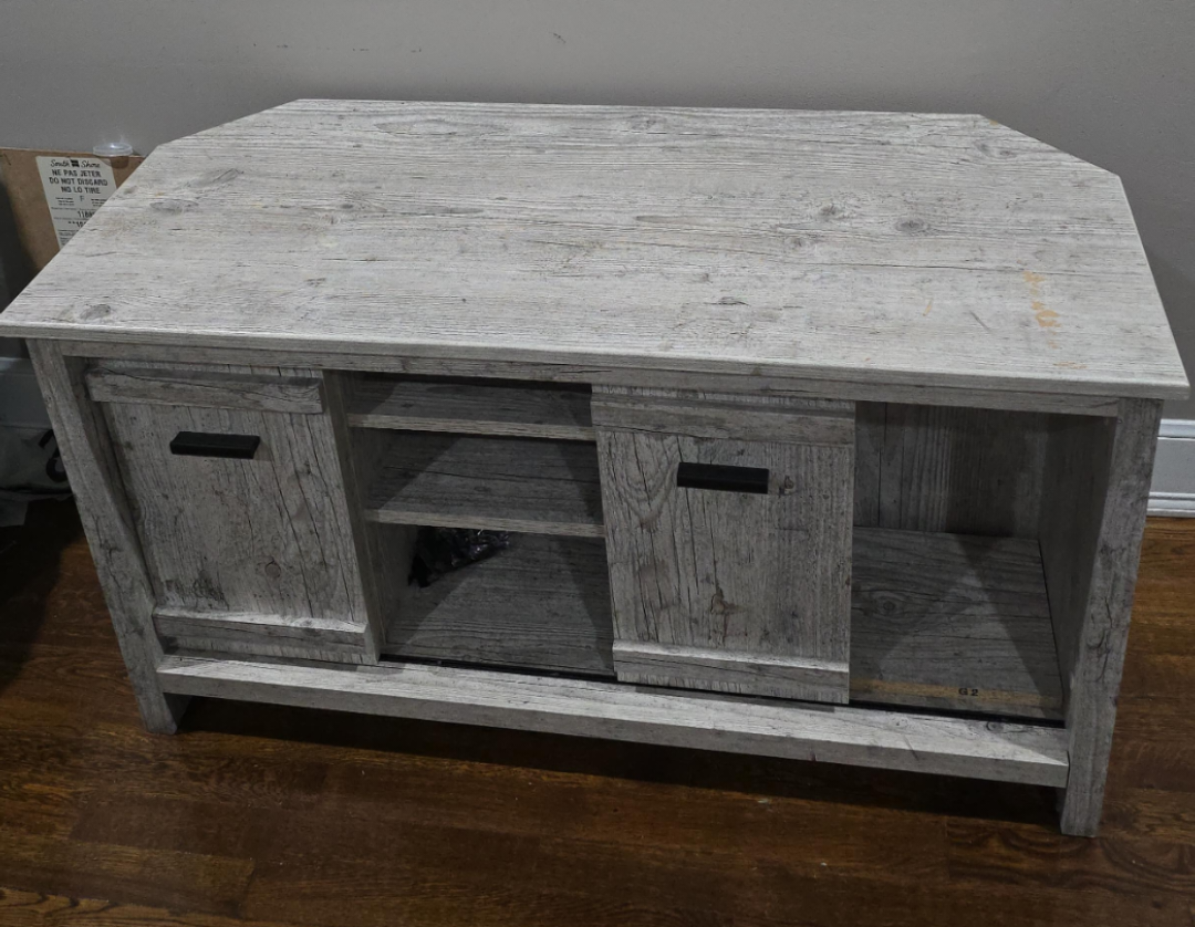 Rustic White Wood TV Stand