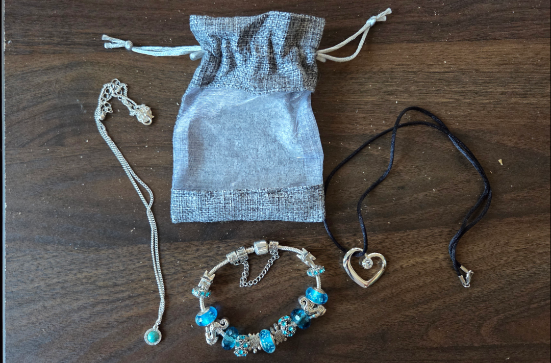 blue and silver costume jewelry