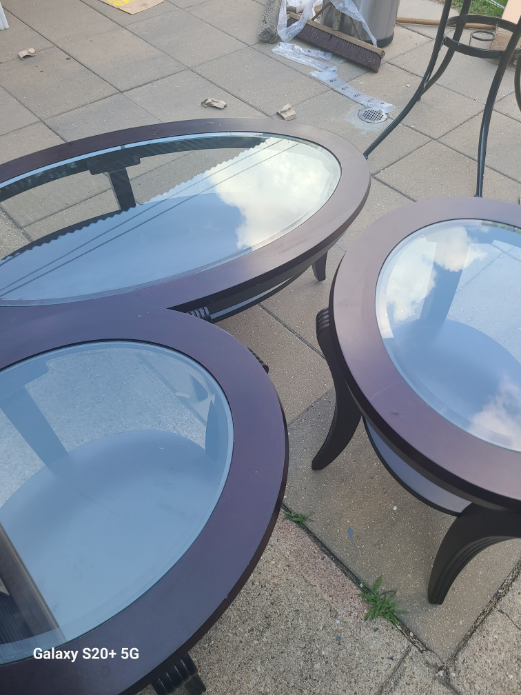 Glass Top Coffee & End Table Set