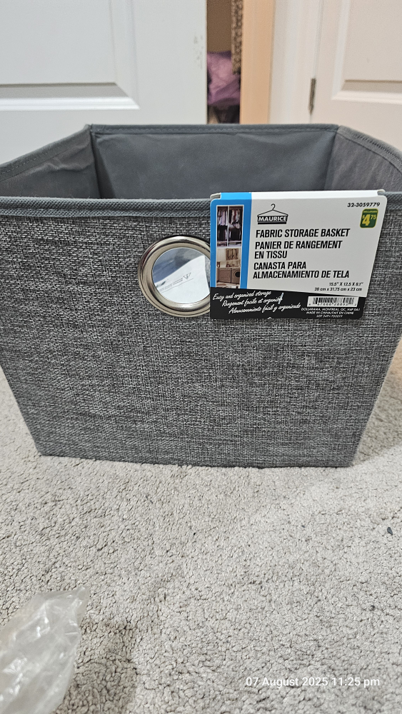Fabric Storage Basket - Grey - photo 2