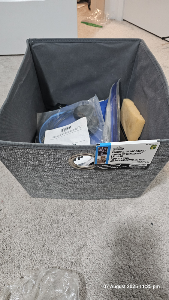 Fabric Storage Basket - Grey - photo 3