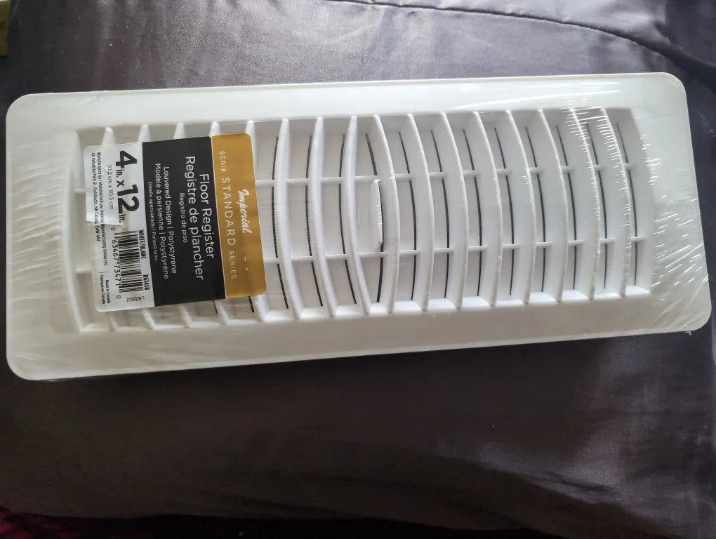 Imperial 4x12 Floor Register - White thumbnail