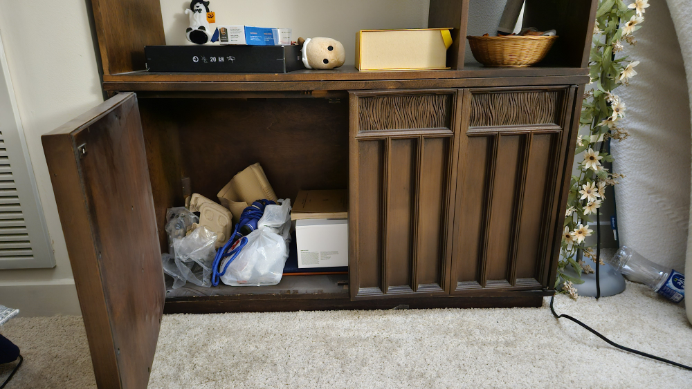 Vintage Dark Wood Bookshelf with Storage - photo 2