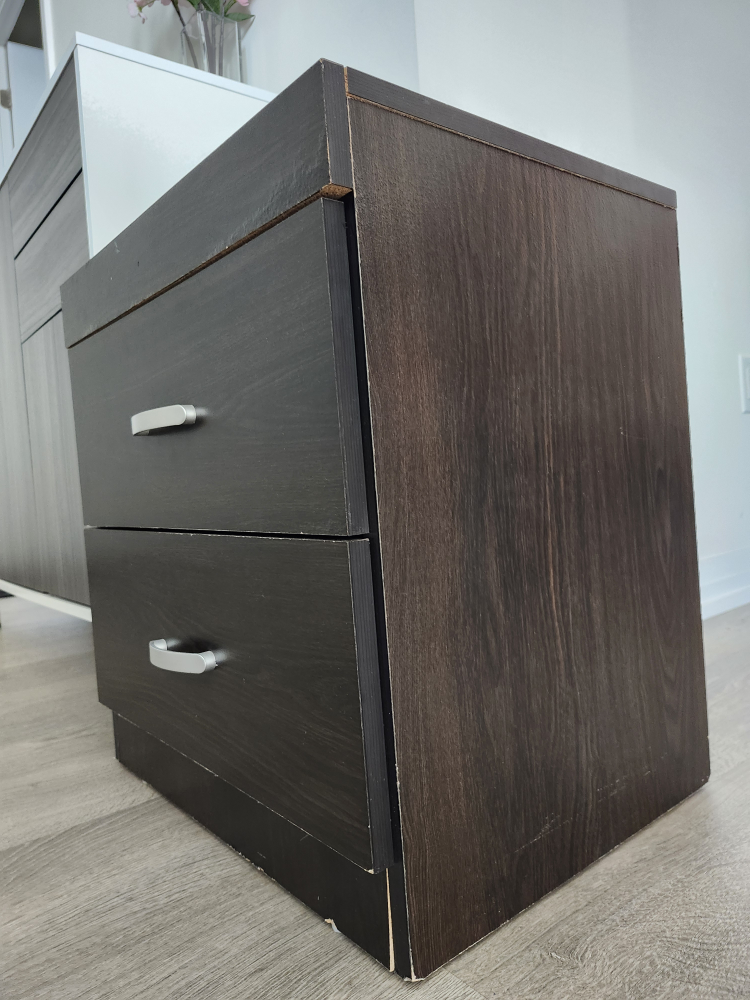 Dark Brown 2-Drawer Nightstand - photo 2