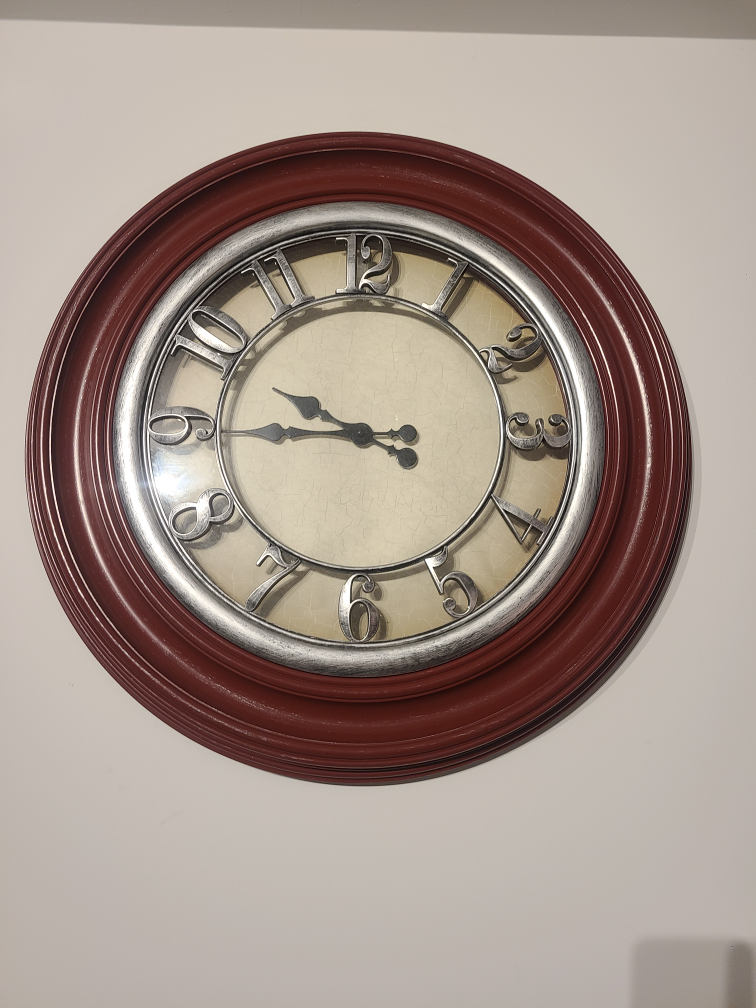 Wall Clock - Burgundy & Silver - photo 2