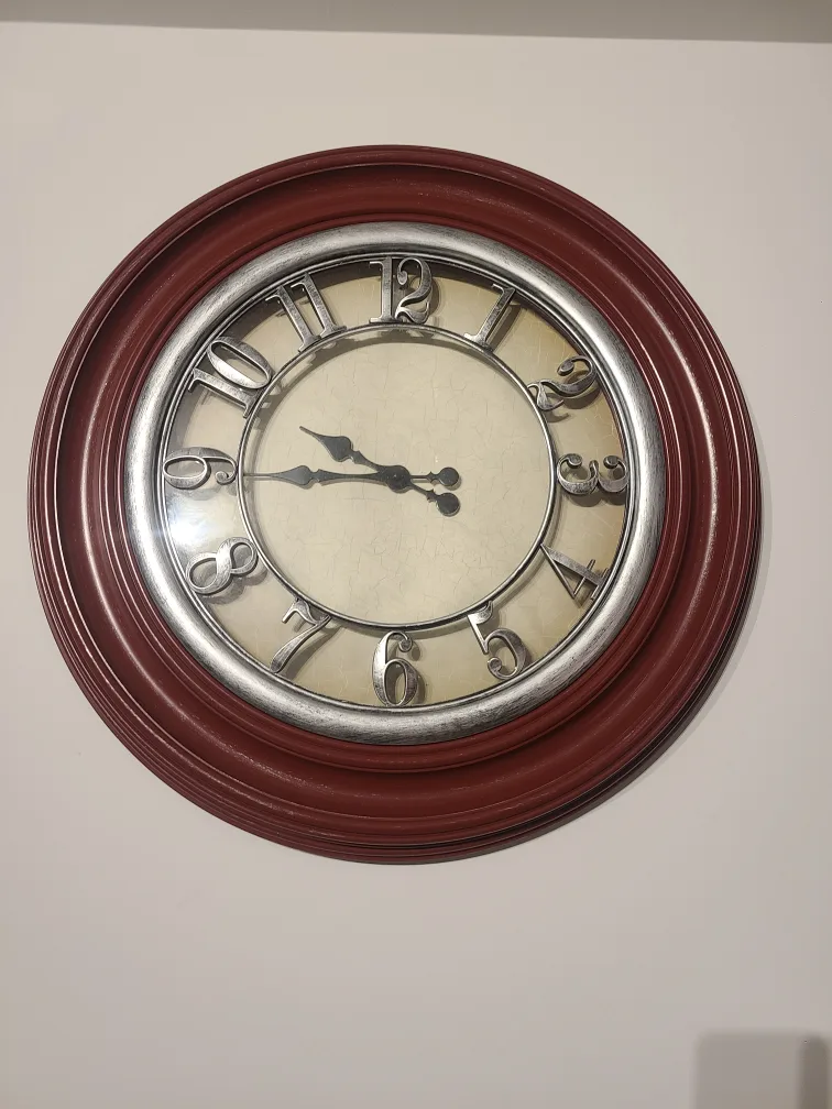 Wall Clock - Burgundy & Silver image indicator(2)