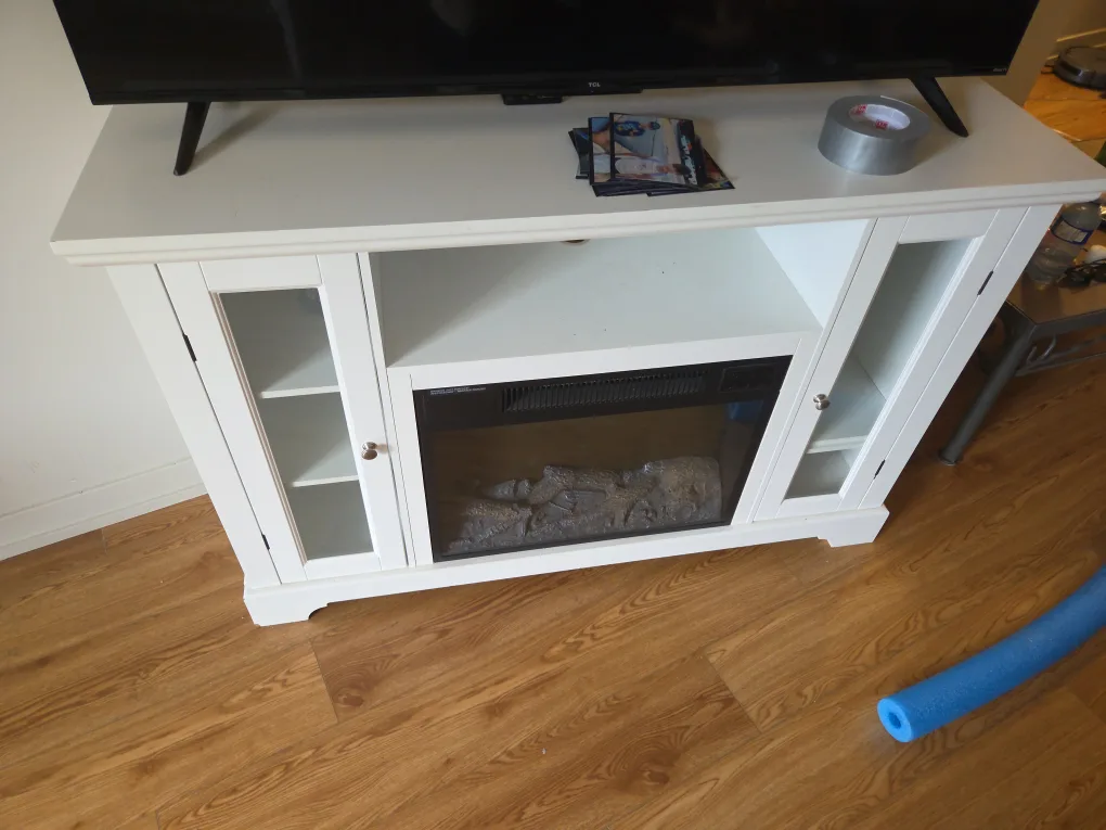 White Fireplace TV Stand