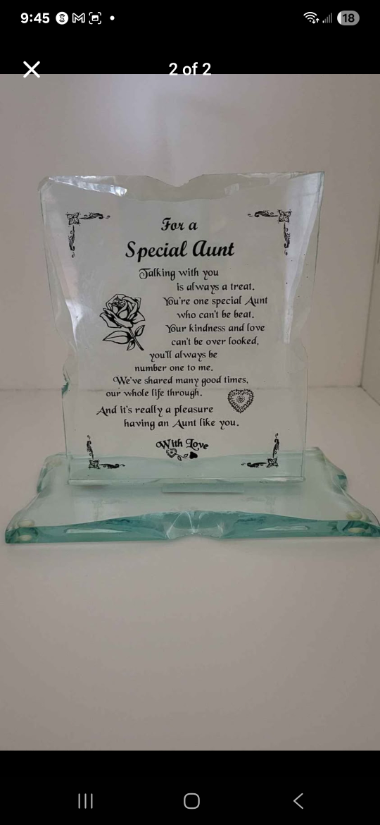 Special Aunt Glass Plaque