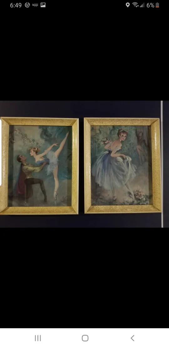 Vintage Framed Ballerina Prints - 2 thumbnail