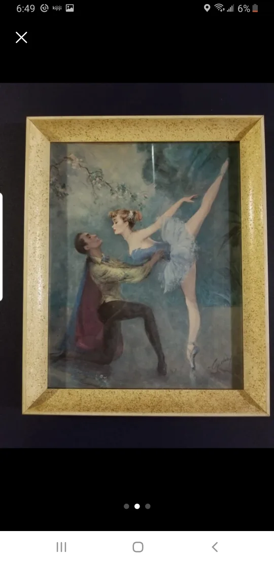 Vintage Framed Ballerina Prints - 2 image indicator(2)