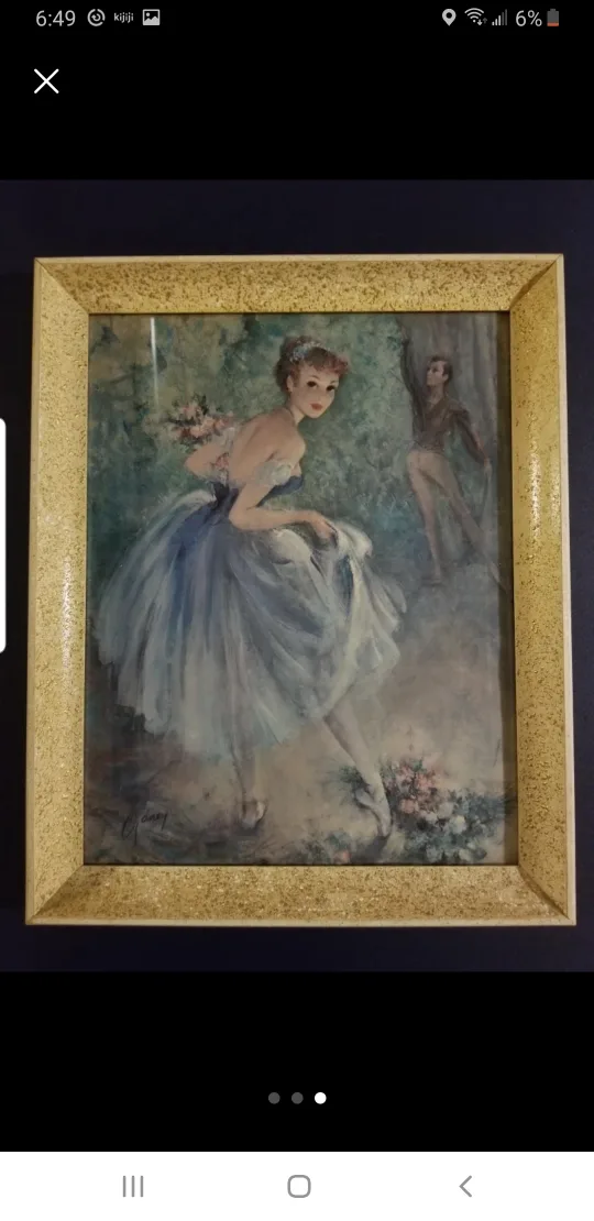 Vintage Framed Ballerina Prints - 2 image indicator(3)
