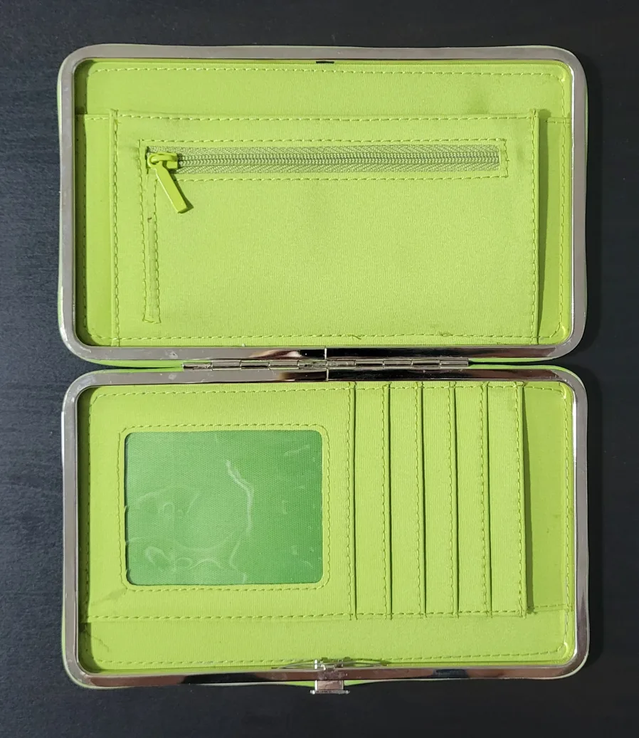 Lime Green Alligator Print Wallet thumbnail