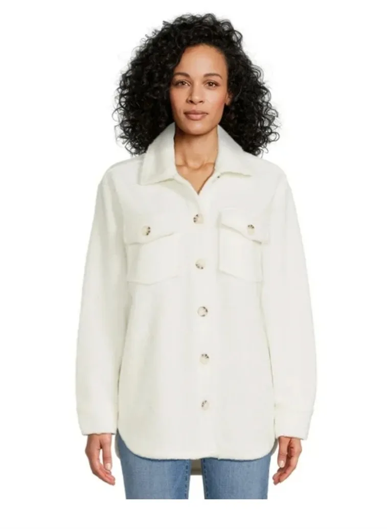 Time and Tru Cream Boucle Shacket thumbnail