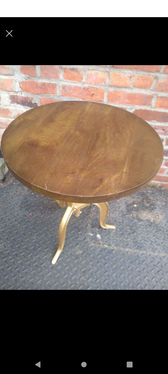 Vintage Gold Accent Table