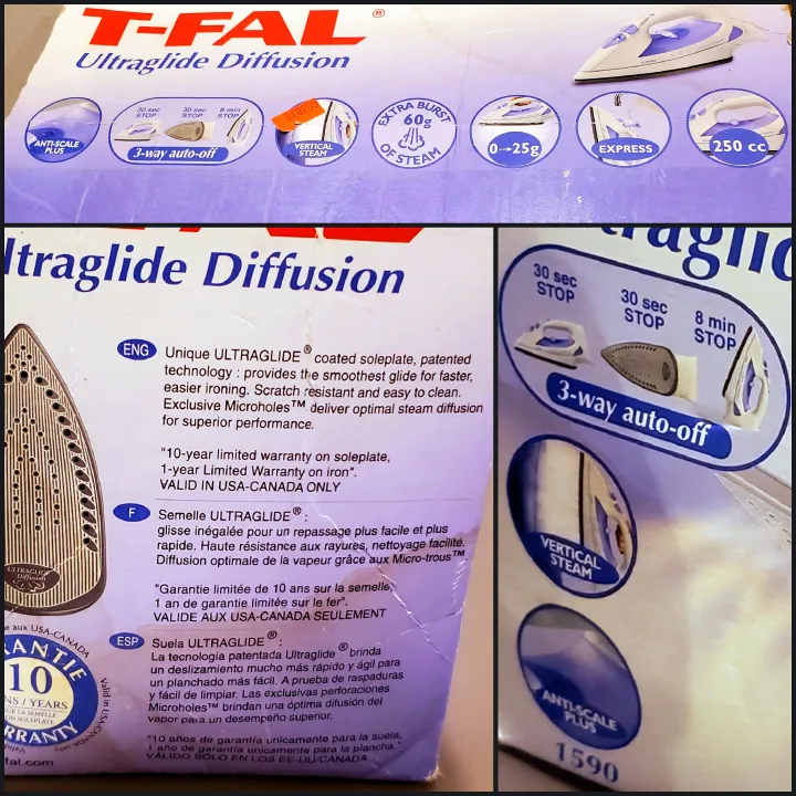 ➡️ T-Fal Ultraglide Diffusion Steam Iron Model-1590 Anti-Scale image indicator(5)