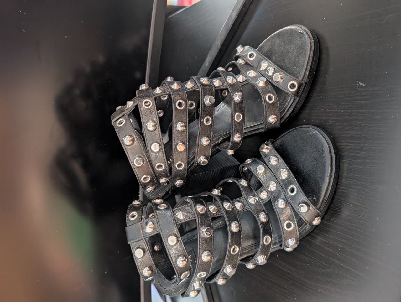 Black Studded Sandals *excellent condition - photo 2