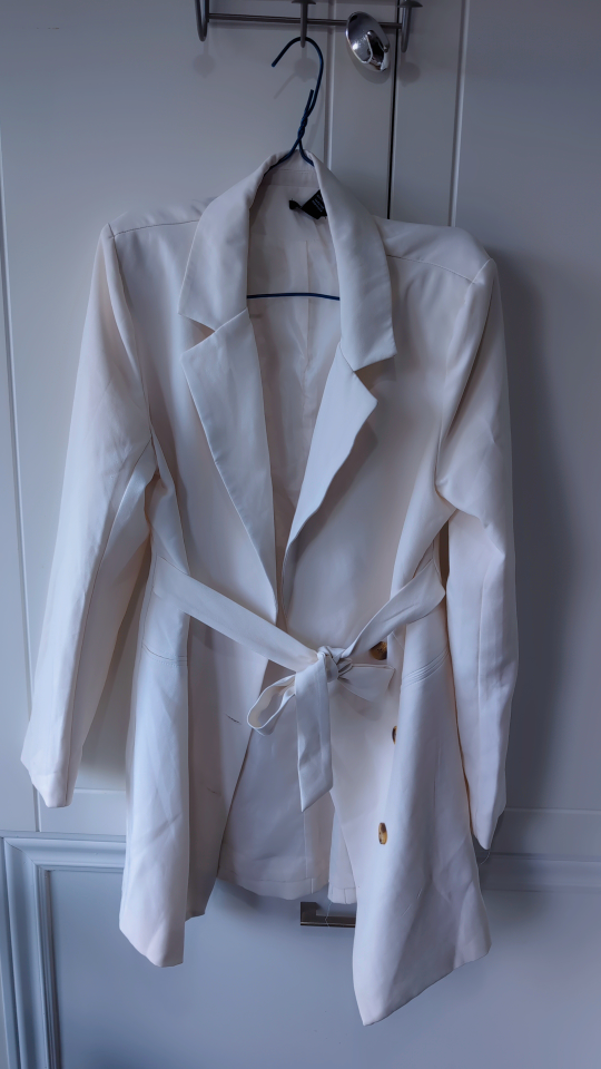 Cream Blazer with Belt