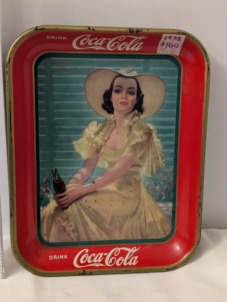 Vintage 1938 Coca Cola Serving Tray - Southern Bell image indicator(2)