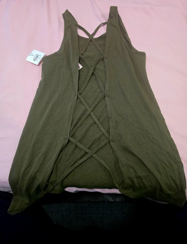 Tank Top Dress - Olive Green thumbnail