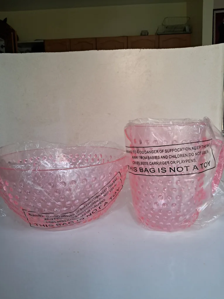 Plastic Pitcher and Bowl Set - New thumbnail