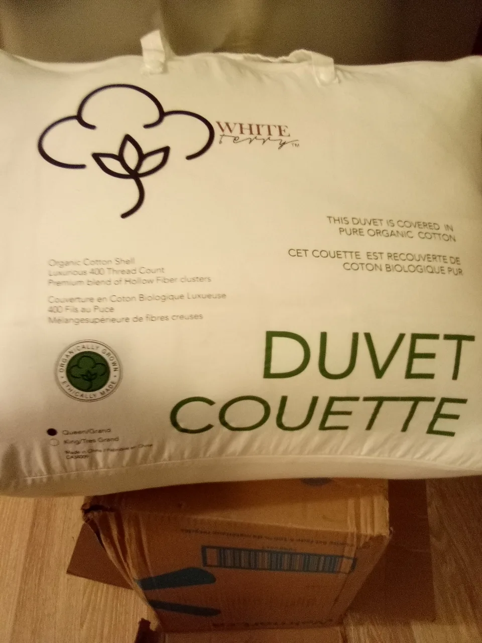 White Terry Organic Cotton Duvet (Queen/Grand) thumbnail