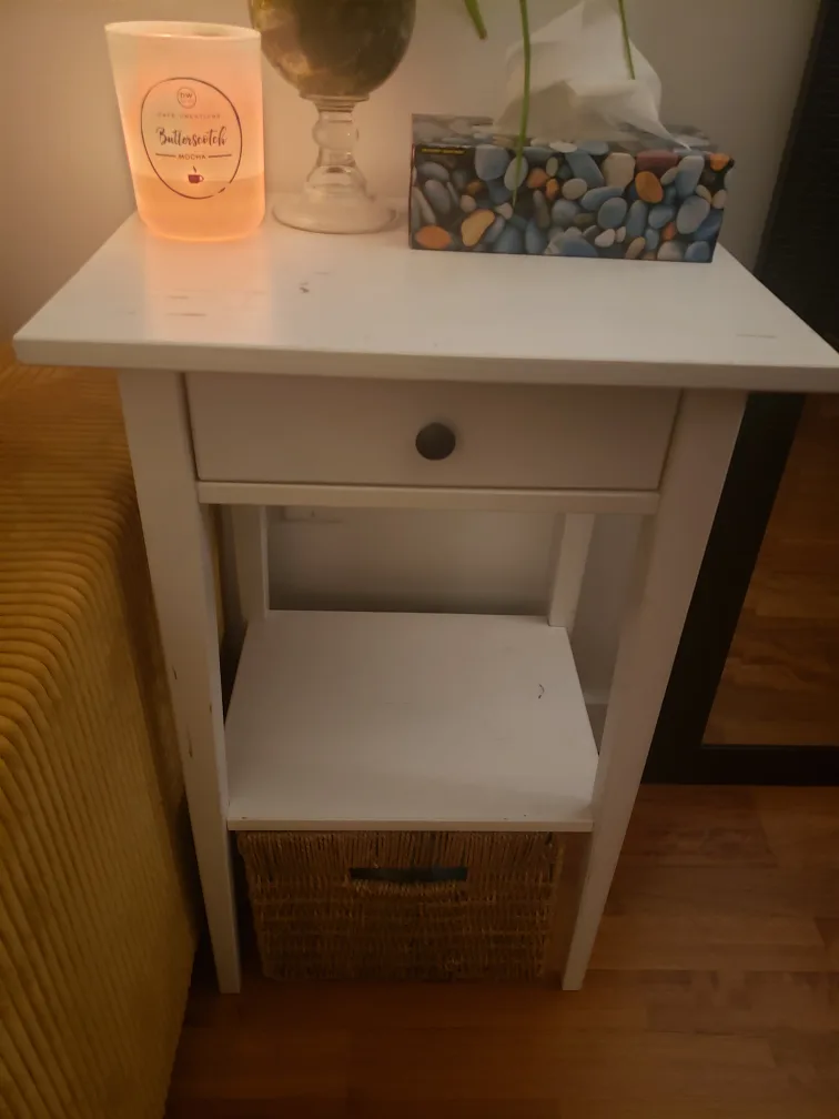 White Side Table with Drawer image indicator(2)