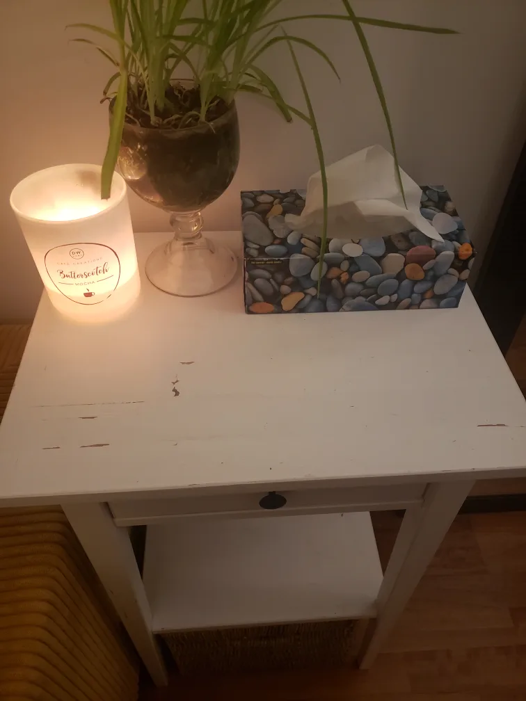 White Side Table with Drawer image indicator(3)