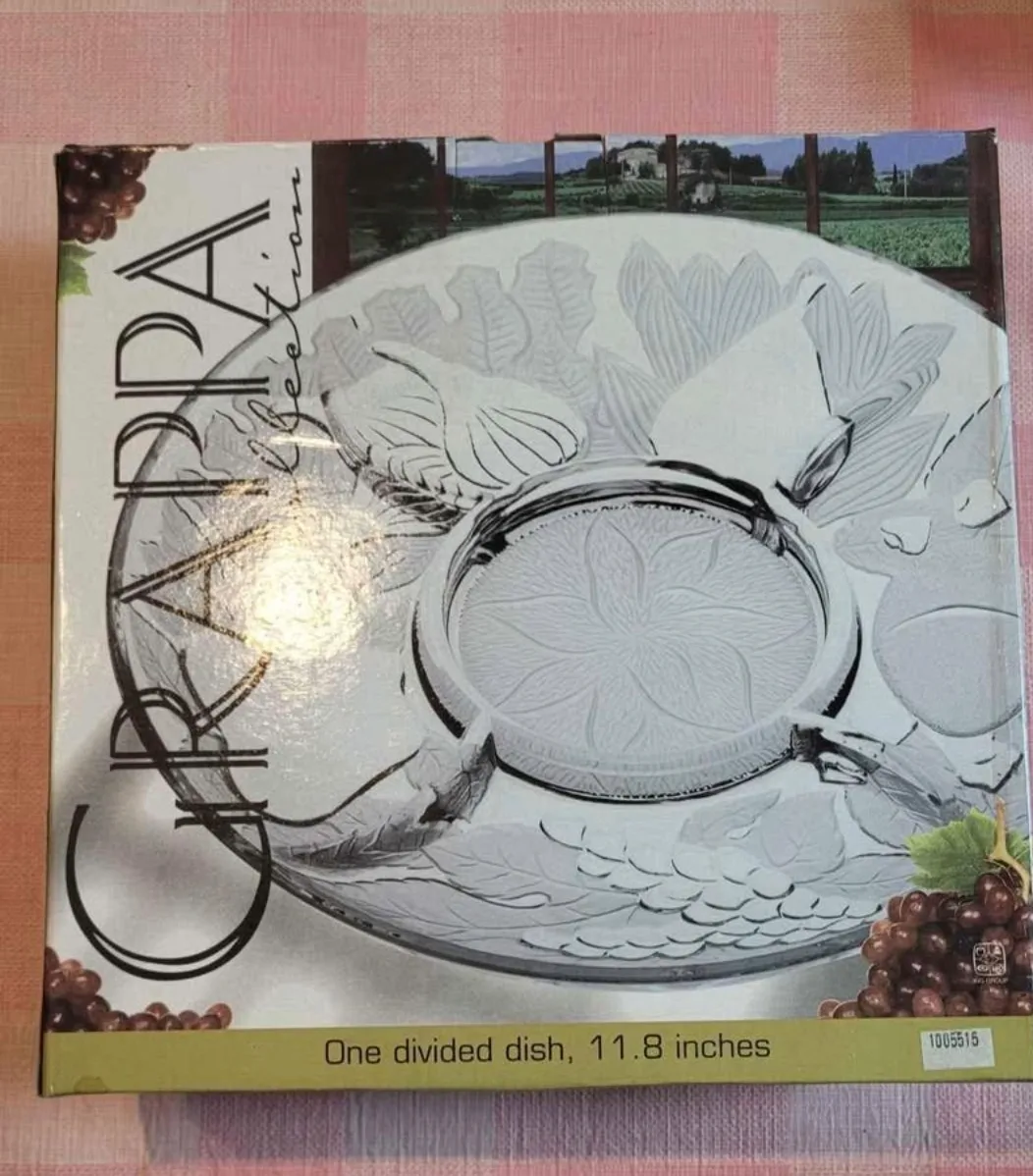 Grappa Crystal Divided Serving Dish 11.8 inches thumbnail