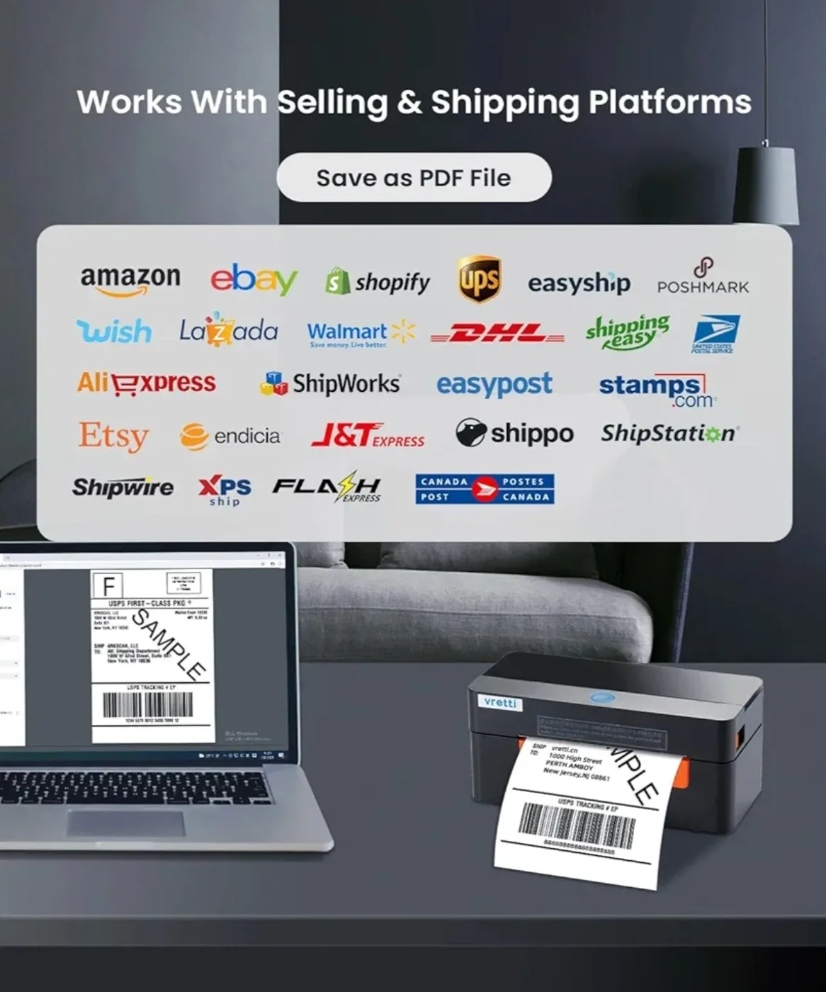 Vretti Label Printer - No Ink/Toner Needed! image indicator(4)