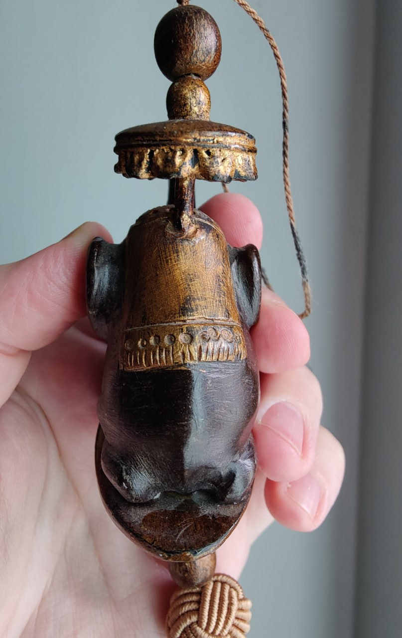 Vintage Carved Elephant Hanging Ornament Figure - photo 4