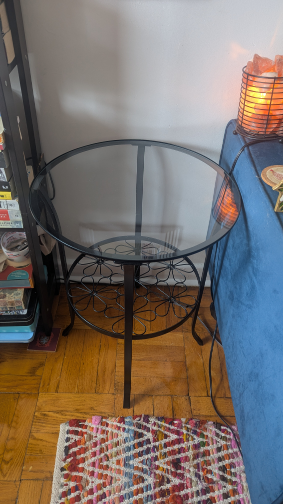 Round Glass Top Side Table