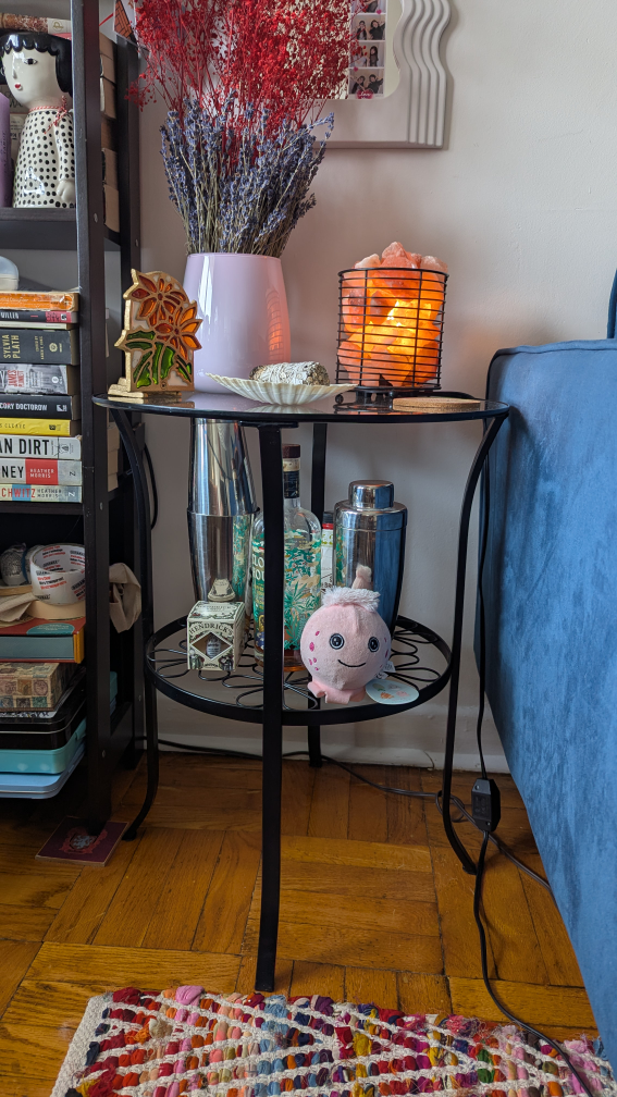 Round Glass Top Side Table - photo 3