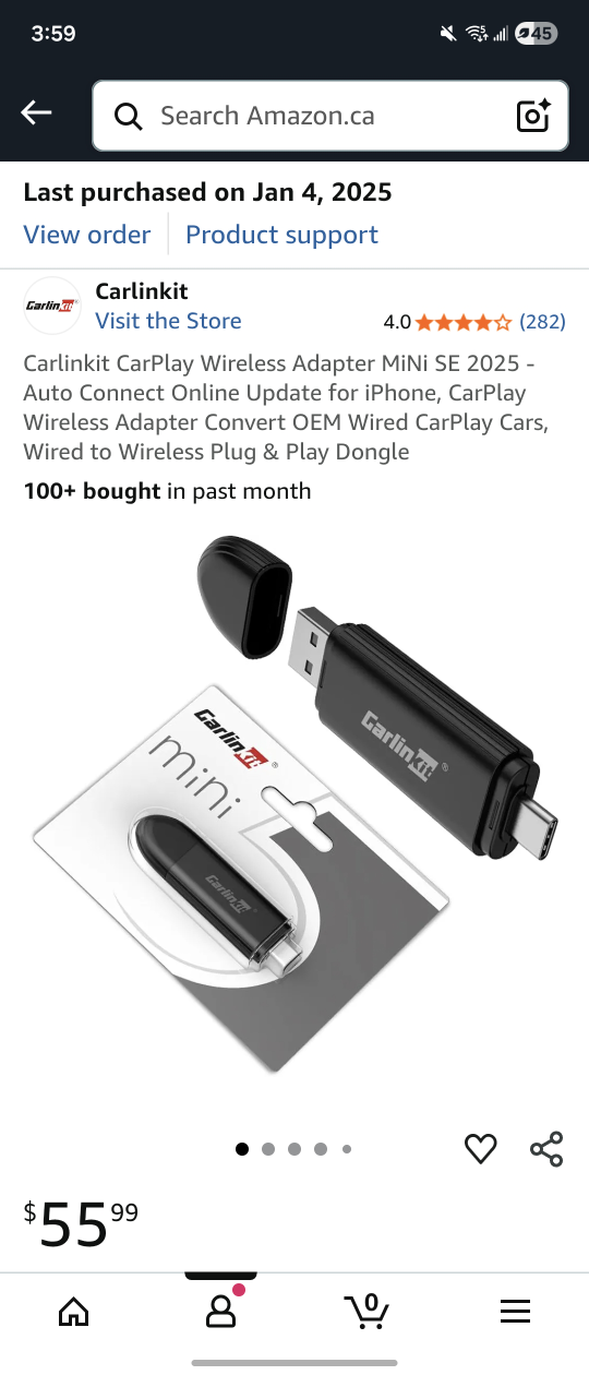 Carlinkit CarPlay Wireless Adapter MiNi SE 2025