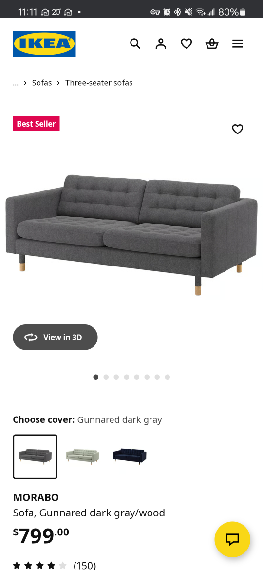 IKEA Morabo Sofa & Armchair Set - Gunnared Dark Gray - photo 4