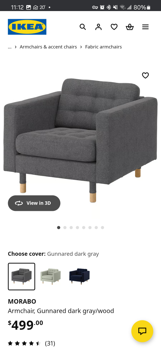 IKEA Morabo Sofa & Armchair Set - Gunnared Dark Gray - photo 5