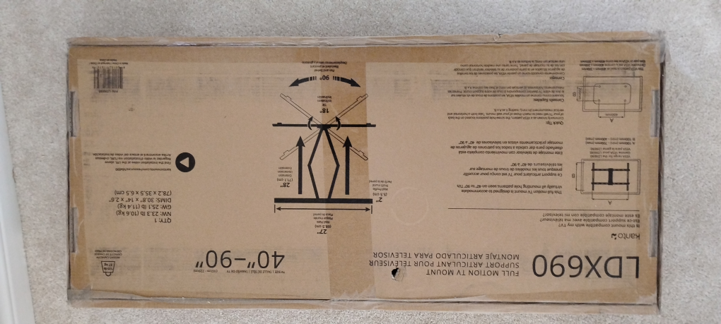 Kanto LDX690 Full Motion TV Mount 40"-90" - photo 2