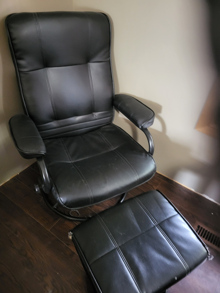 Black Swivel Recliner Chair with Ottoman