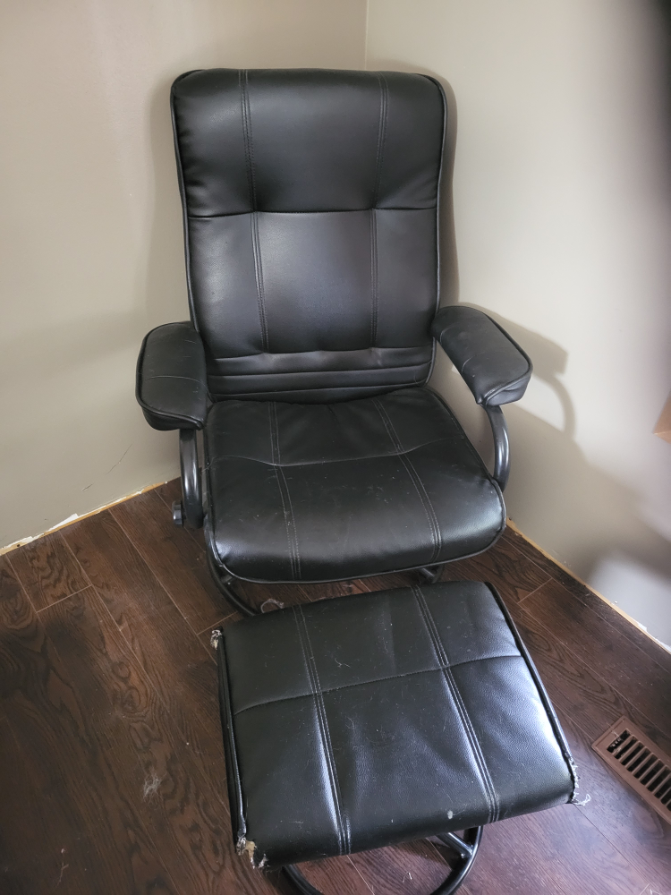 Black Swivel Recliner Chair with Ottoman - photo 2