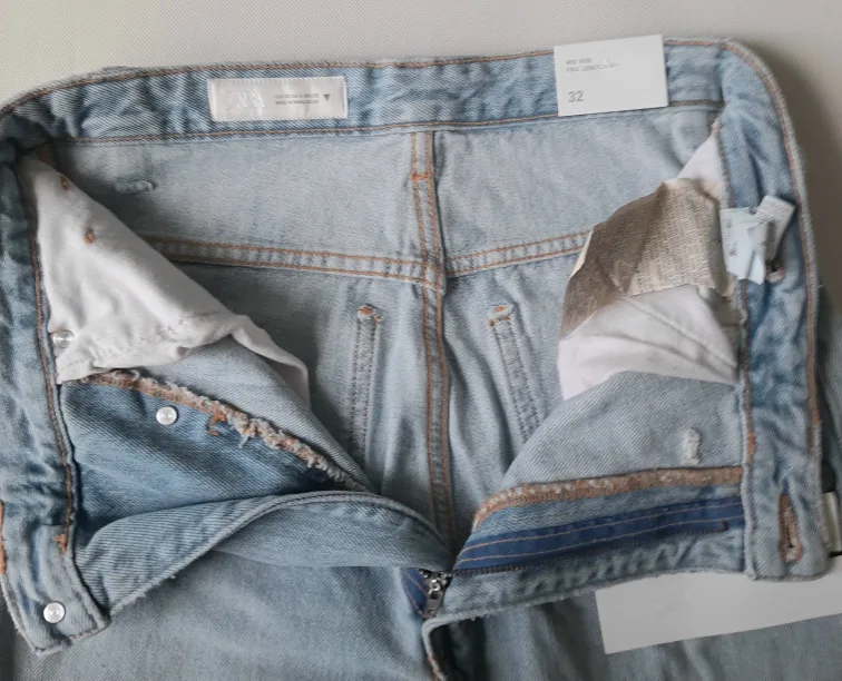 Zara Wide Leg Full Length Jeans - Size 32 image indicator(8)