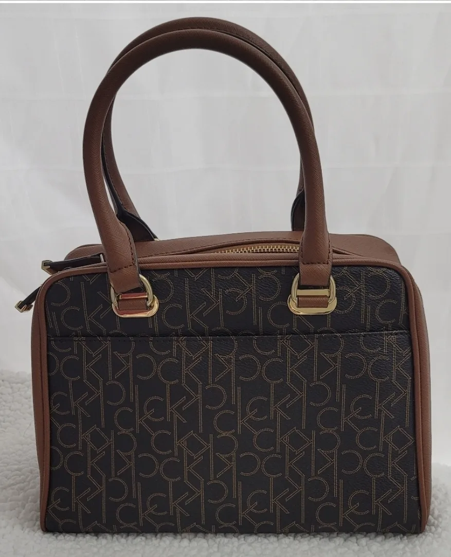 Calvin Klein Signature Pattern Satchel Crossbody Bag image indicator(2)