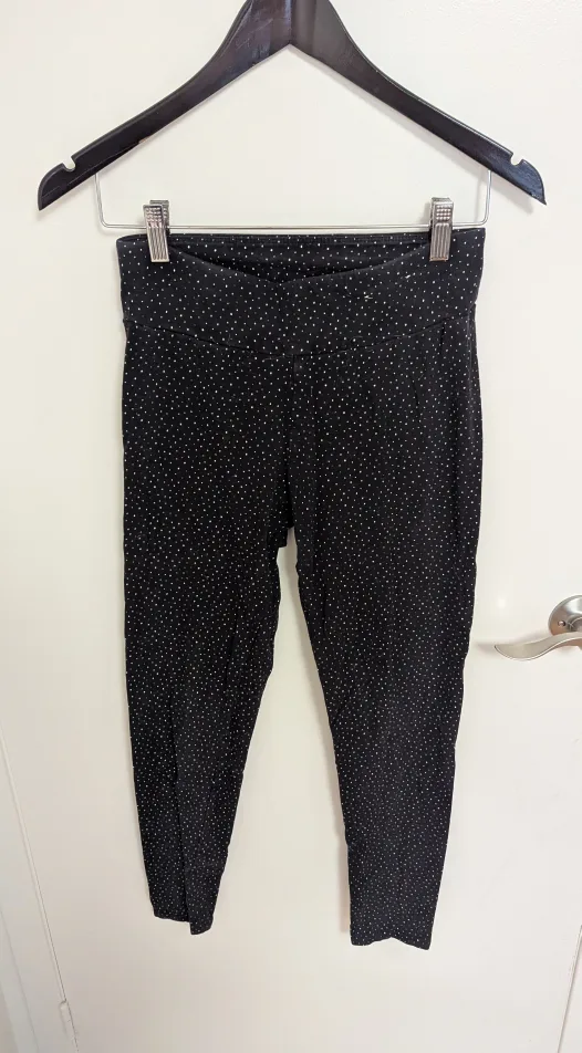 Lauren Conrad Black Polka Dot Leggings - Size Women's Medium thumbnail