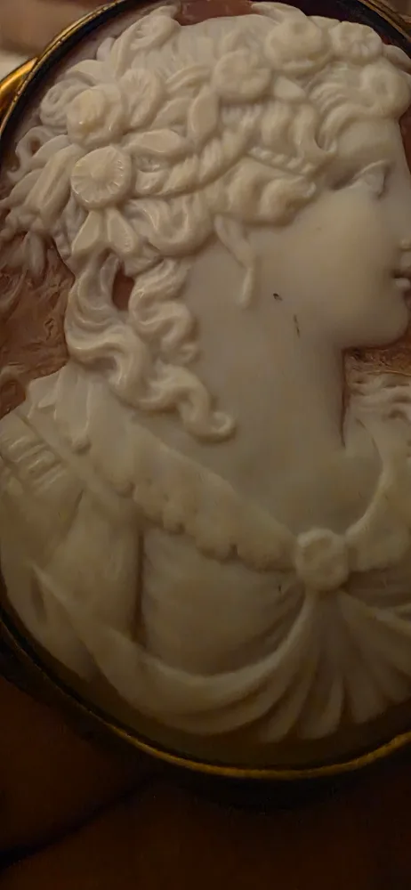 10k gold Vintage Cameo Brooch image indicator(2)