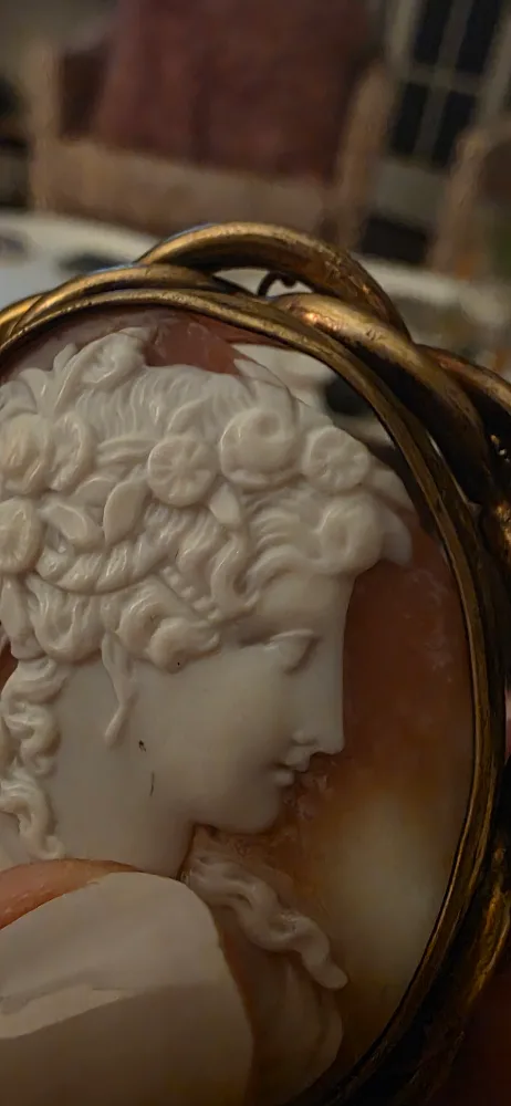 10k gold Vintage Cameo Brooch image indicator(3)
