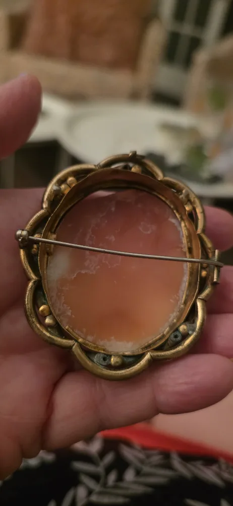 10k gold Vintage Cameo Brooch image indicator(4)