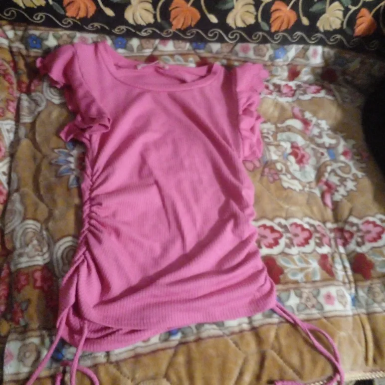 Pink Ruffle Sleeve Top thumbnail