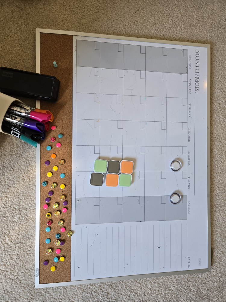 Quartet Whiteboard Calendar with Corkboard