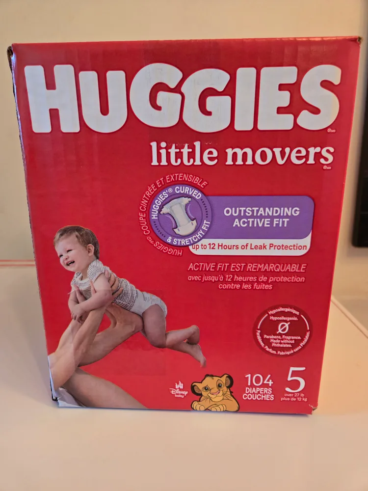 Huggies Little Movers Diapers, Size 5 (104 count) thumbnail